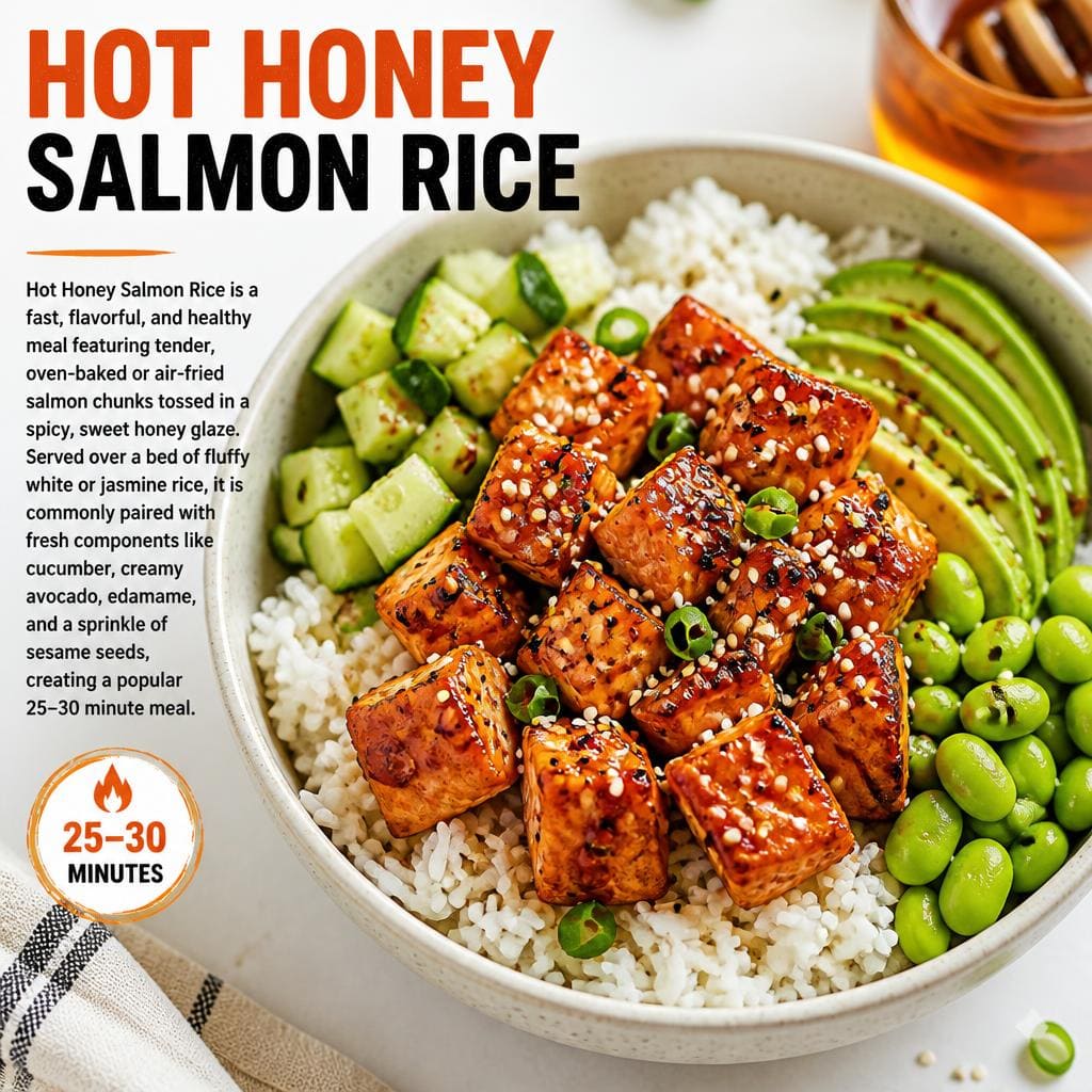 Hot Honey Salmon Rice Six Ounces Coffee